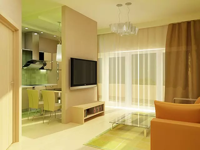 Design da sala de estar da cozinha 30 m²