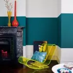 Decoração de parede com pintura duas cores: opções para coloração combinada