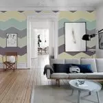 Seinän sisustus maalaamalla kaksi väriä: yhdistettyyn värjäytymiseen
