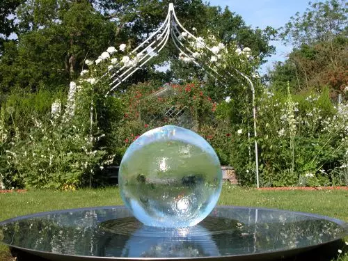 Fountain bowl on country site