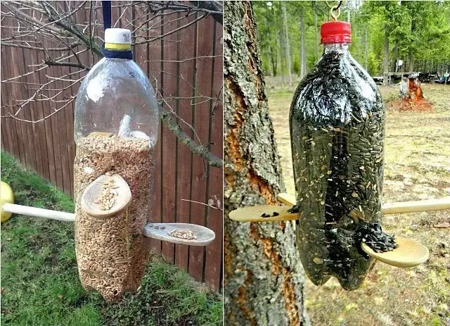 Quão rapidamente e apenas fazer um alimentador de pássaros de uma garrafa de plástico?