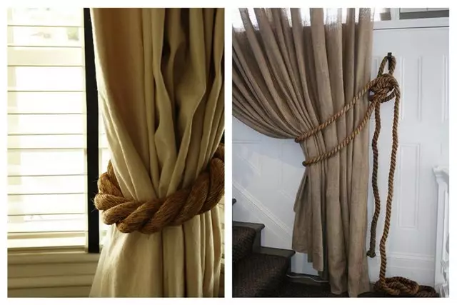 Cara nggunakake tali, tali lan tali ing interior (54 foto)