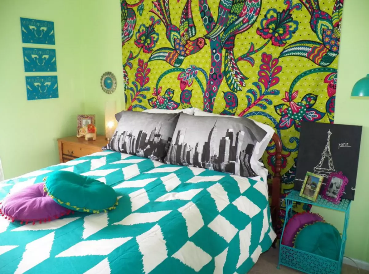 Wallpaper in het Boho-stijl interieur