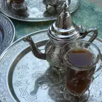 Tray and teapot in Moroccan style