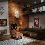 Dekorasi Chalet: Interior ruang tamu di rumah pedesaan dan apartemen