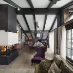 Chalet Dekoration: Stue interiør i et landsted og lejlighed