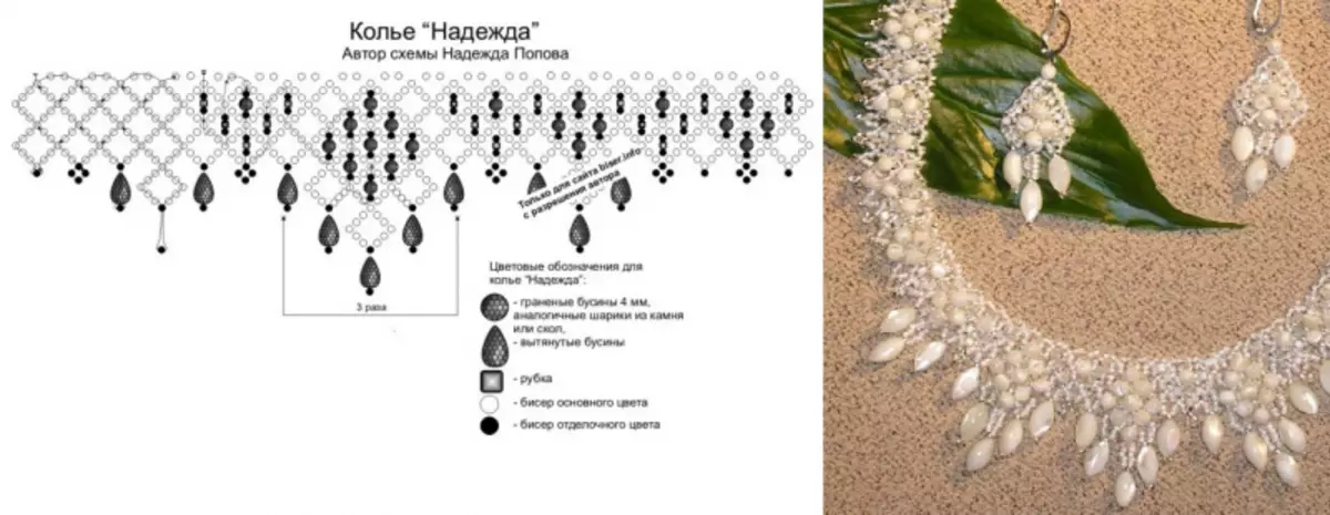 Вясельная калье з пацерак: майстар-клас са схемамі