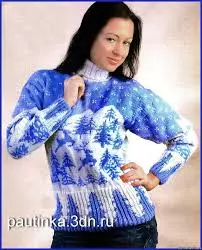 Џемпер са јеленим плетењем игле са фотографијама шема