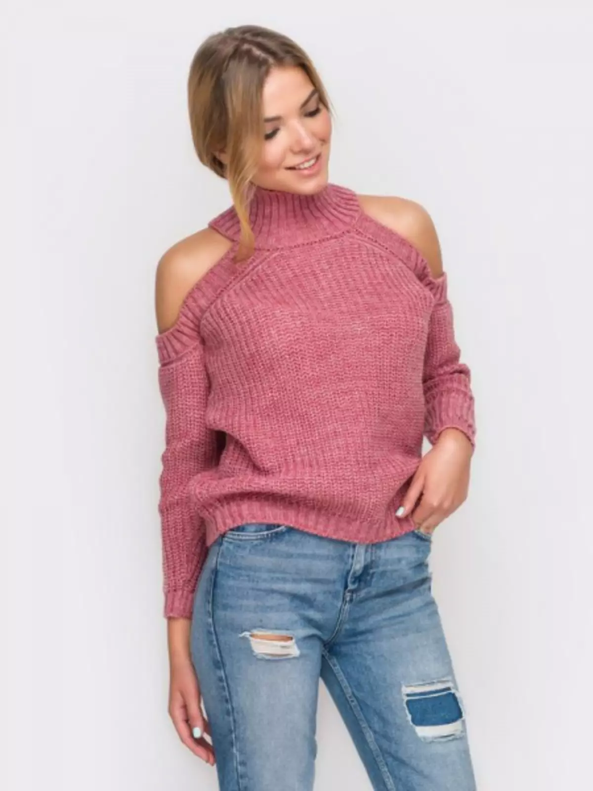 Sweater e bulehileng li-bratebers: Knitting tyting patente le foto