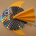 Colored paper applique with fish template