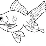 ფერადი ქაღალდი აპლიკაციით თევზის თარგი