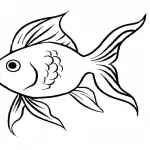 魚のテンプレートと色紙アップリケ