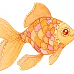 Letër me ngjyrë applique me shabllonin e peshkut