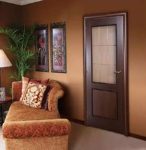Az ajtó színe olasz dió: fotó a belső térben