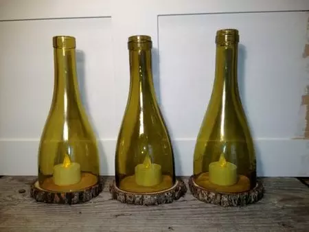 Kion fari de vitraj boteloj: vazo, lampo, kandelabro, breto kaj ne nur