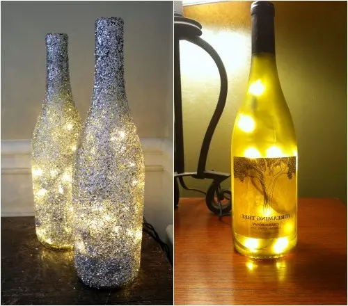 Čo robiť zo sklenených fliaš: váza, lampa, svietnik, police a nielen