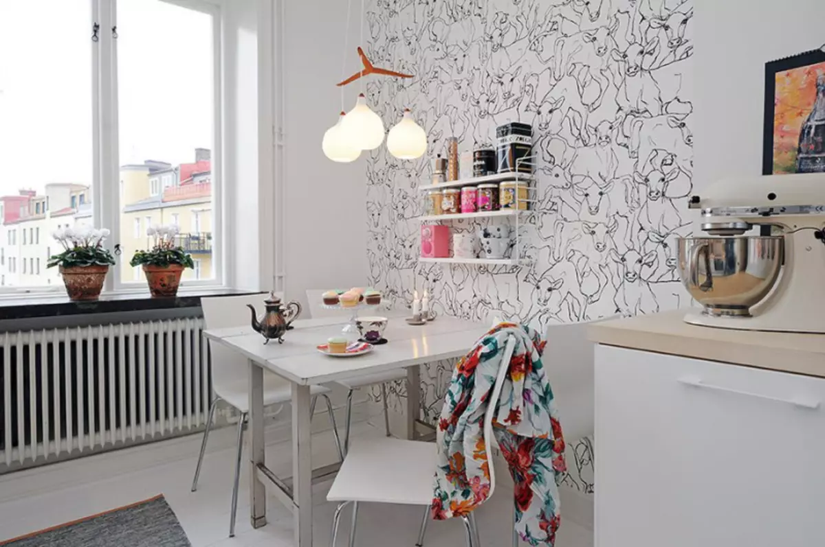 Seleção adequada de papel de parede na cozinha sob o design: 35 fotos