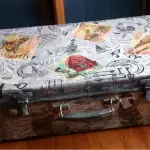 Επιλογές Decoupage για μια παλιά βαλίτσα: μερικές ενδιαφέρουσες ιδέες