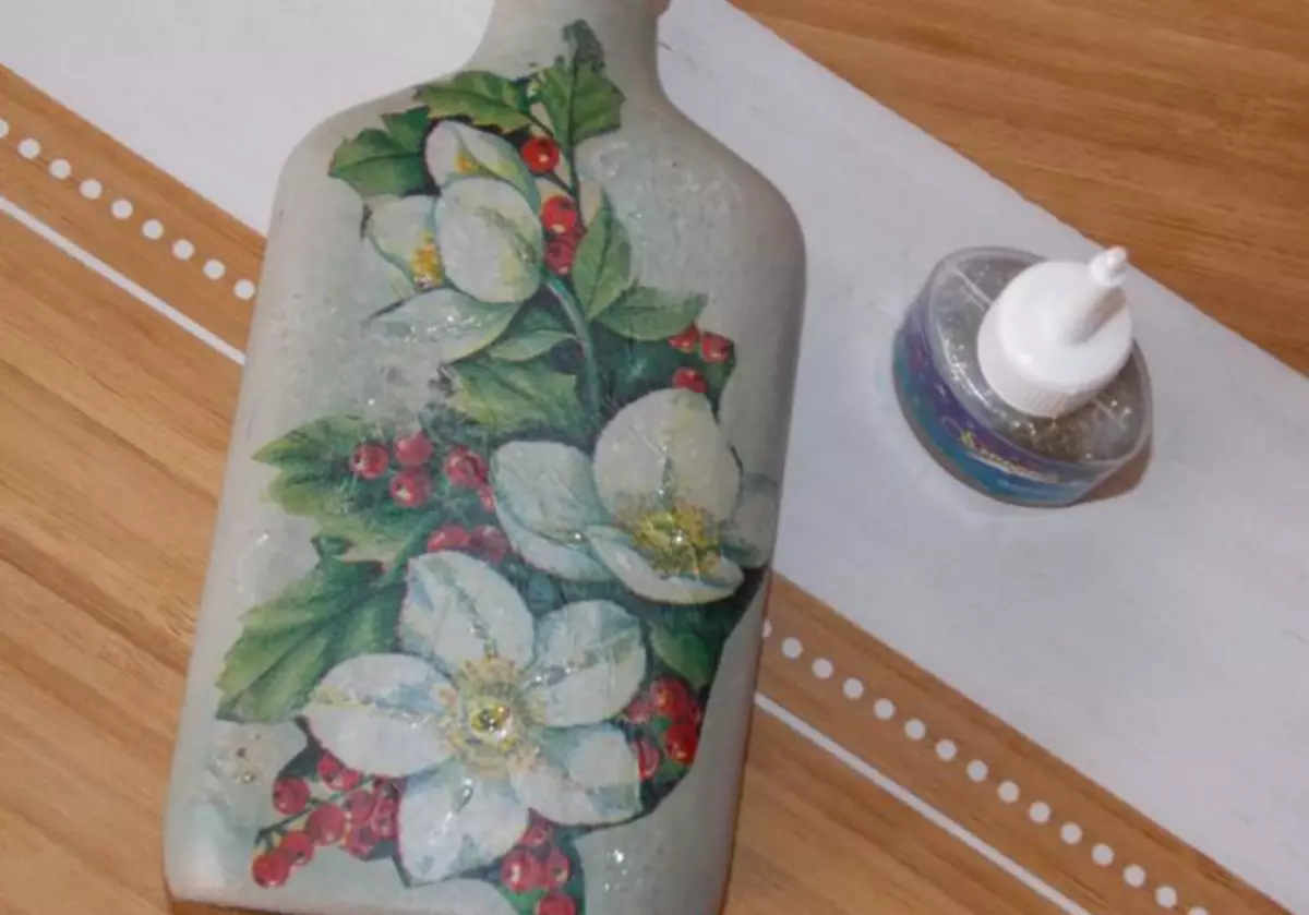 Decoupage-Flasche