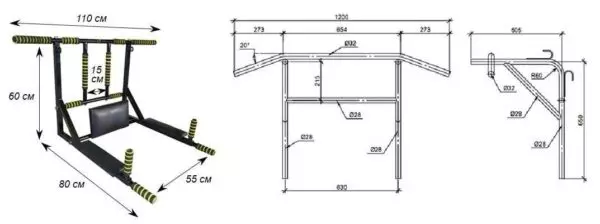 Home horizontal bar do it yourself: drawings, schemes, photos