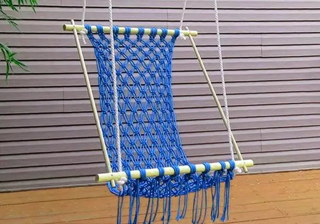 Hammock braided nganggo tangan sampeyan dhewe ing teknik makrama