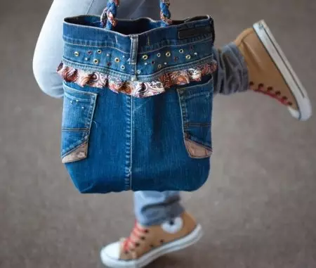 Bagaimana untuk menjahit beg seluar jeans lama: corak dan kelas induk pada jahitan