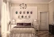 Pilih Wallpaper di dalam bilik tidur dalam gaya Provence: Foto dan 5 CADANGAN