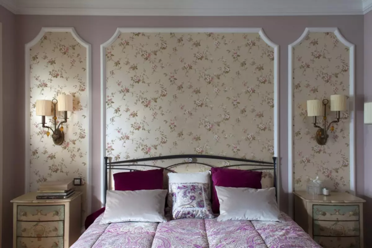 Chọn hình nền trong phòng ngủ theo phong cách của Provence: Hình ảnh và 5 khuyến nghị