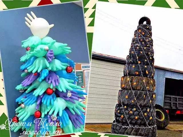 クリスマスツリーの新年のための工芸品 - アイデア