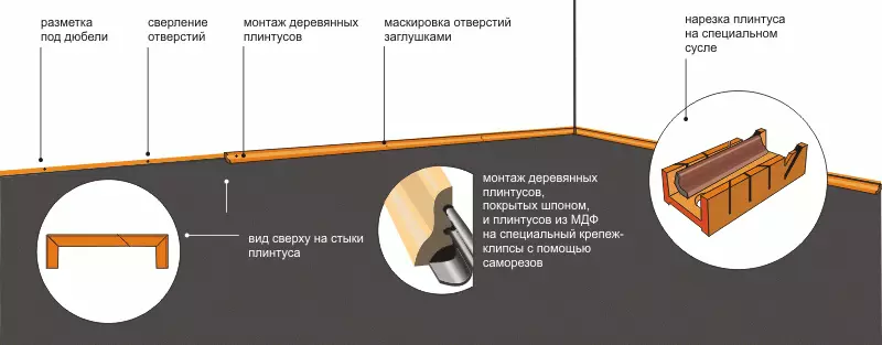 Plintin asennus MDF: sta: perusasennusmenetelmät (video)