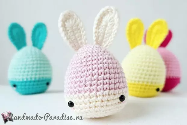 Easter ໄຂ່ - ກະຕ່າຍ crochet