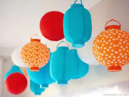 Les lanternes chinoises le font de papier: des schémas avec vidéo