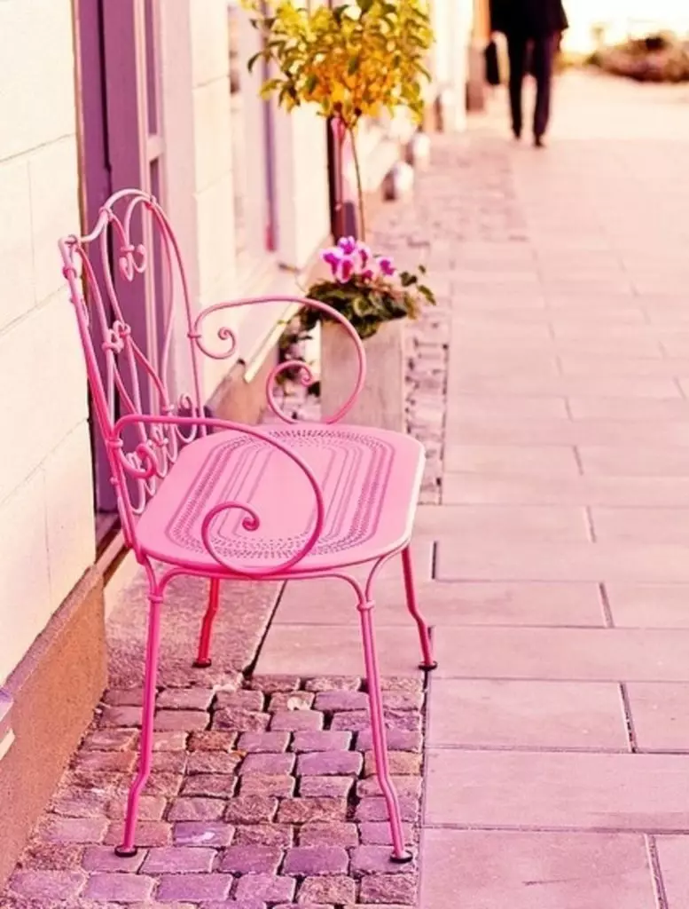 Pink bench