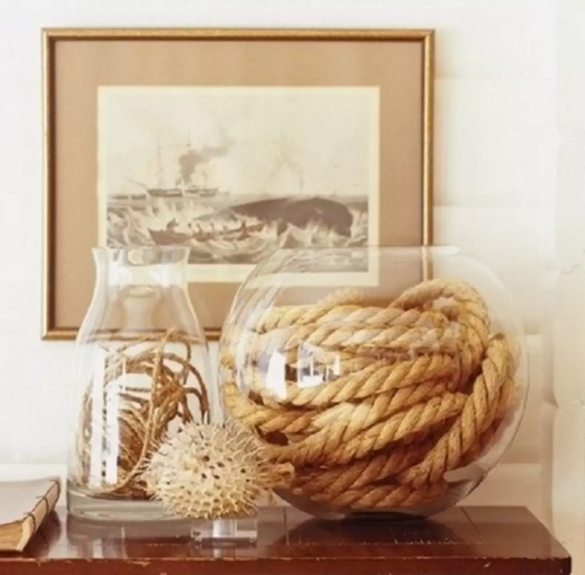 Dekor DIY: Priedai ir baldai iš virvės, virvės ar džiuto interjere (45 nuotraukos)