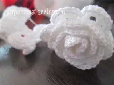 Rose crochet: ဗွီဒီယိုနှင့်ဓာတ်ပုံရှိတိုက်နယ်တစ်ခု, လှပသောပန်းများကိုသင်၏လက်ဖြင့်မည်သို့ချည်နှောင်ရမည်နည်း