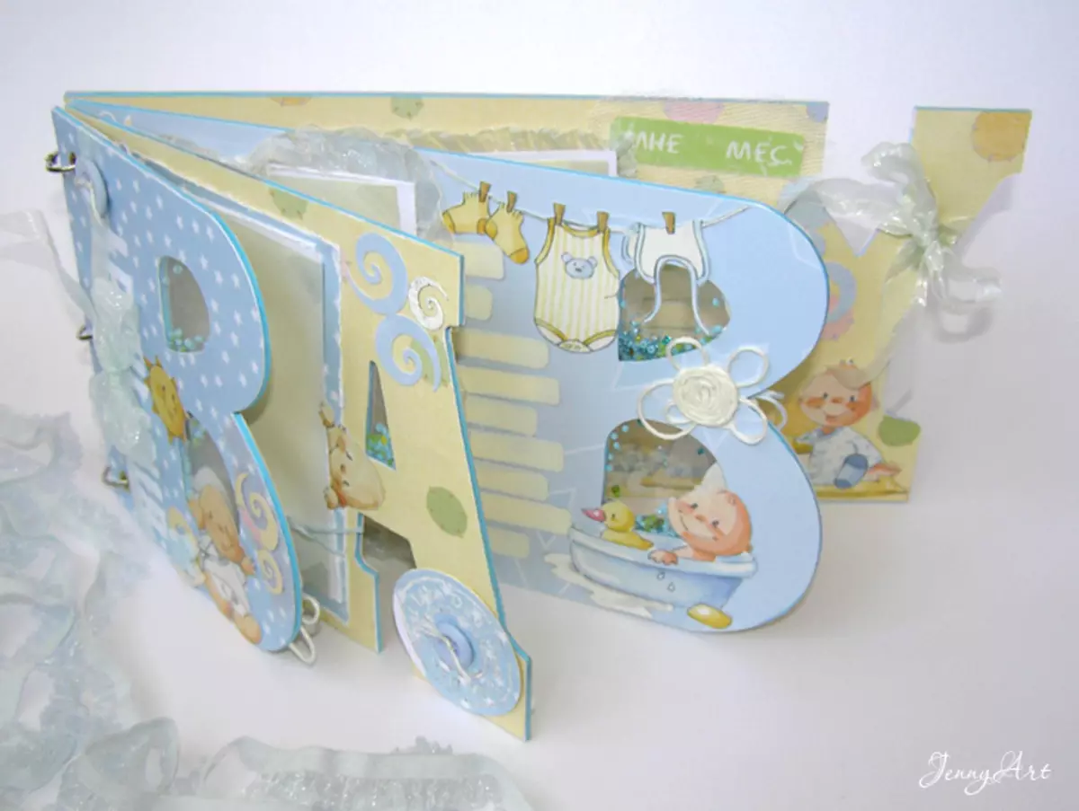 Fotoalbum for nyfødte: Scrapbooking Master Class med bilde