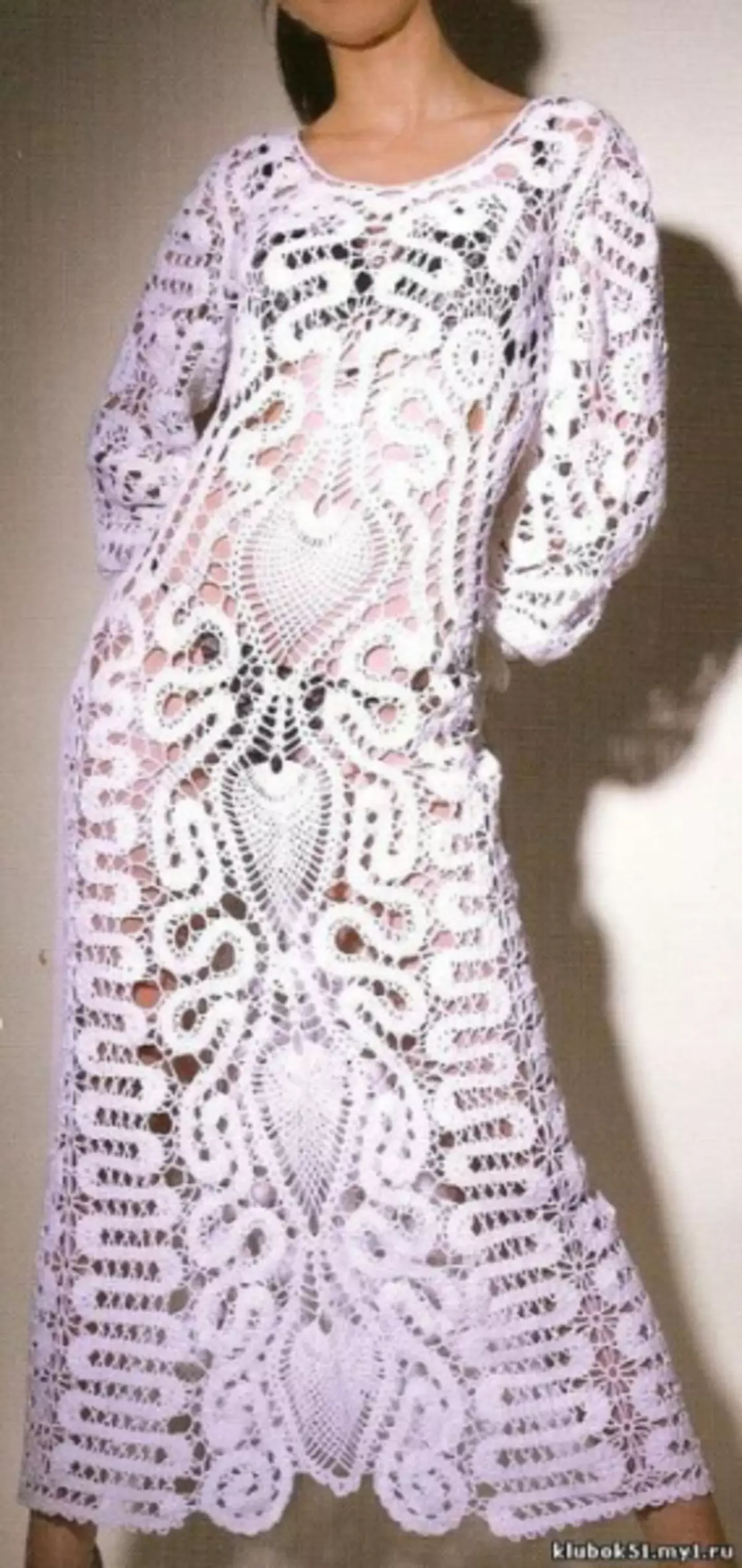 Bruggy Lace：日本の雑誌からの初心者のためのスキーム、ナプキンとビデオを持つドレス