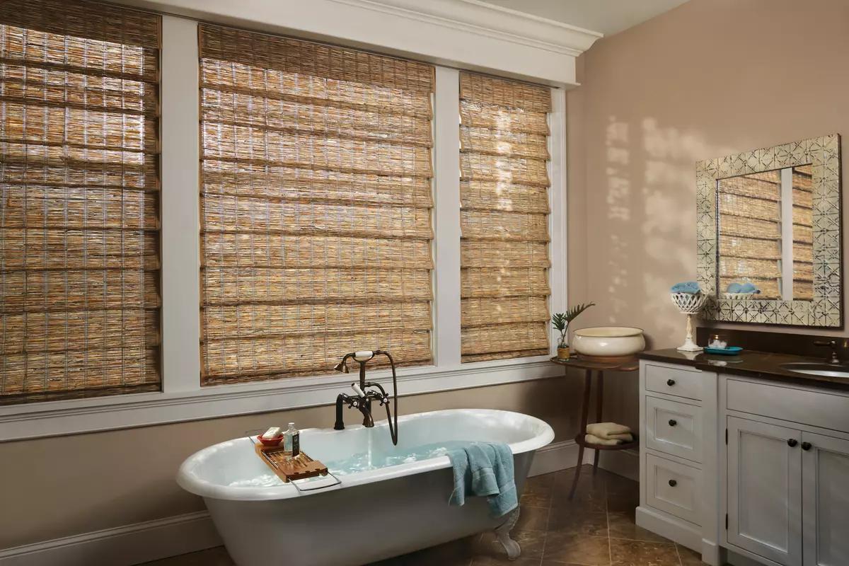 Windows dizaynında Bamboo Blinds-Rollers: Necə seçmək və nə diqqət etmək lazımdır