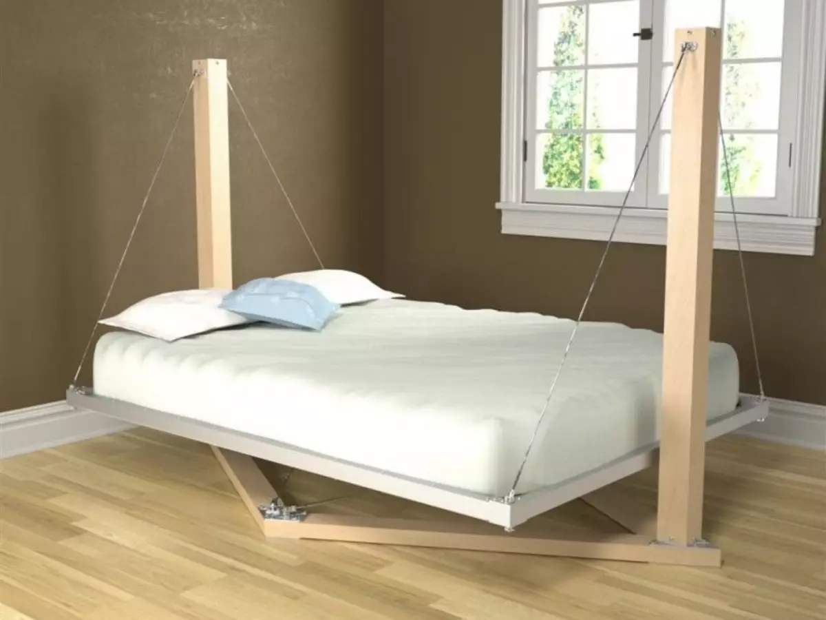 Zawieszone łóżka robią to sam: okrągłe, prostokątne, hamaki
