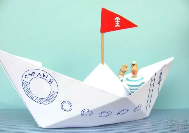 Barco paso a paso na técnica de origami: instrucións para nenos