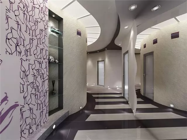 Jikkombinaw wallpaper fl-intern: Fil-living room (sala), fil-kċina, hallway