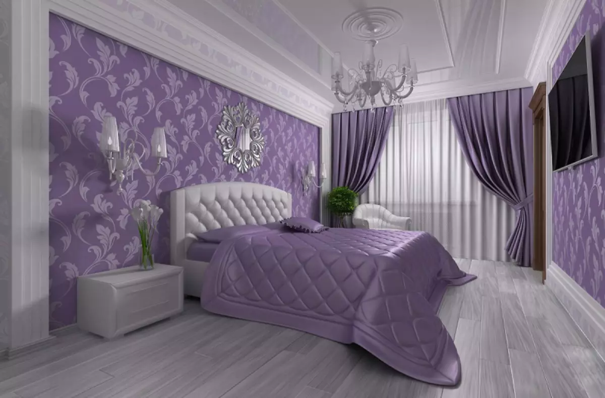 어떤 색깔의 침실을 선택할 수있는 벽지 : 6 실용적인 조언