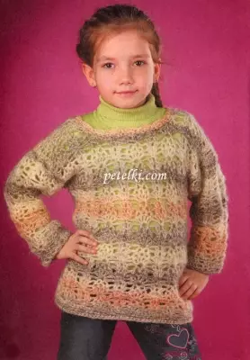 Jumper Crochet: Merero le Tlhaloso ea ho theola bacha, mohlala oa mosali le oa basali