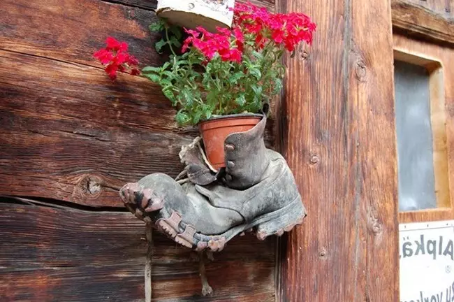 Flores en cousas antigas: ideas pouco comúns para camas de flores (40 fotos)