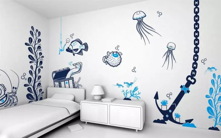 Цртежите на ѕидовите со свои раце ќе создадат расположение и да направат ентериер уникатен