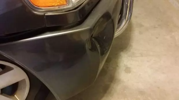 How to remove dent on the plastic bumper
