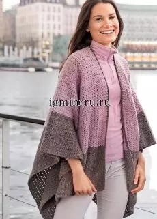 Crochet Cape s shemami in opis na ramenih: Master razred s fotografijami in video