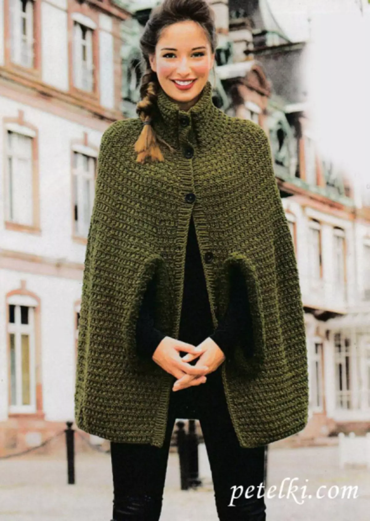 Crochet Cape Cahe-ийн CAPE-ийг схем, тайлбар, мөрөн дээр байрлуулна: зураг, видео бүхий мастер анги