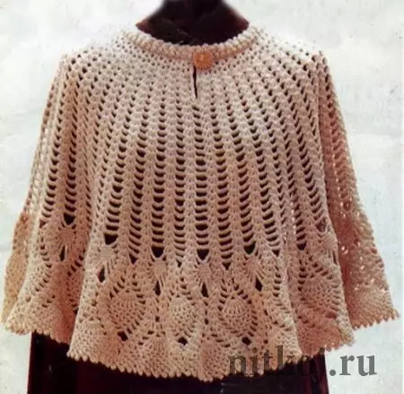 Crochet Cape योजन आणि खांद्यावर वर्णन: फोटो आणि व्हिडिओसह मास्टर क्लास