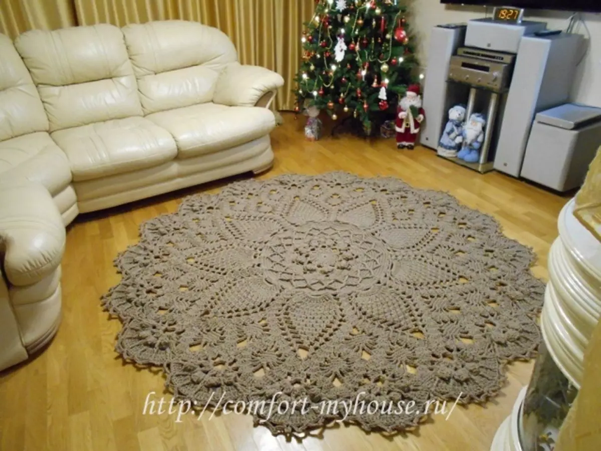 Karpet Knitting Cord dengan Crochet: Skema, Master Class dengan Foto dan Video